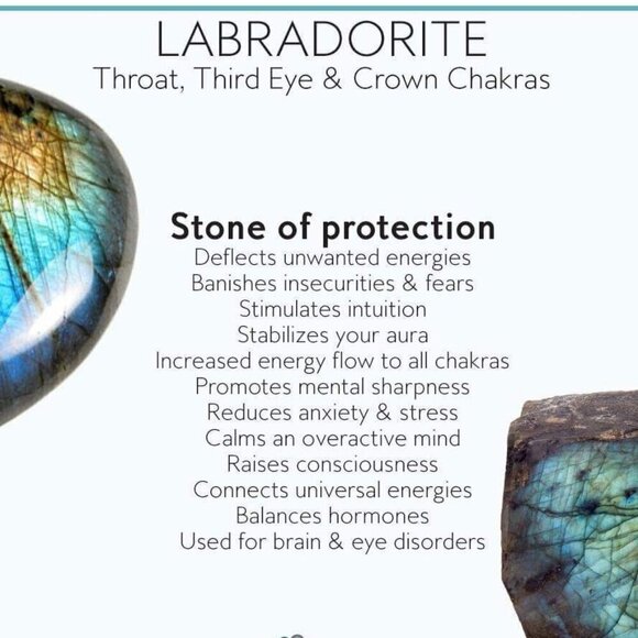 Minimalist Wire Wrapped Labradorite with Noticeable Blue Flash. 22" Copper Chain - Picture 4 of 8